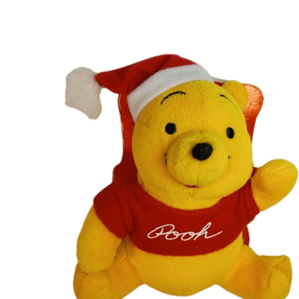 Vintage Disney Winnie the Pooh Christmas Friendly Tales Santa Plush & Book 90s‎